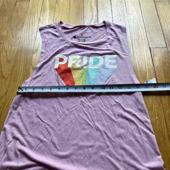 Pure Barre Size S NEW Lilac Purple Pride Flag Sleeveless Crew Neck Tank Top - Picture 7 of 8